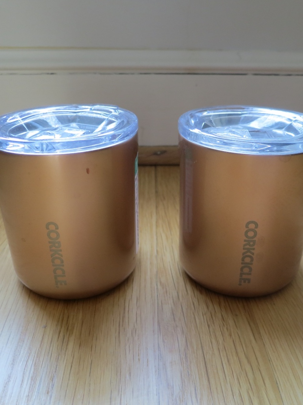 Set of 2 CORKCICLE - BUZZ CUP 12OZ Rose Gold Tumbler To go Cups
